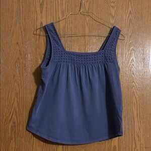 Eddie Bauer Blue Eyelet Tank Top